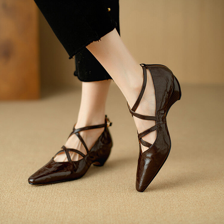 Paola Genuine Leather Heels