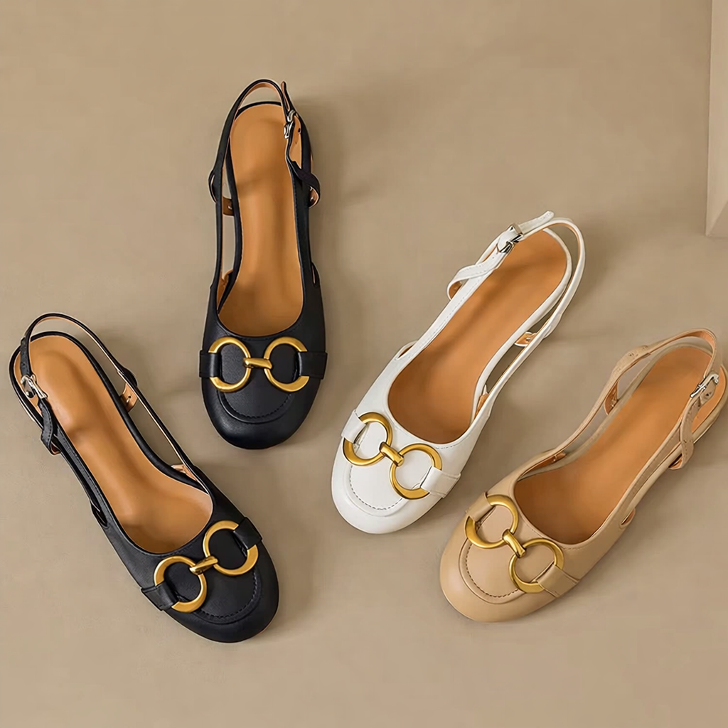 Brylo Genuine Leather Slingbacks