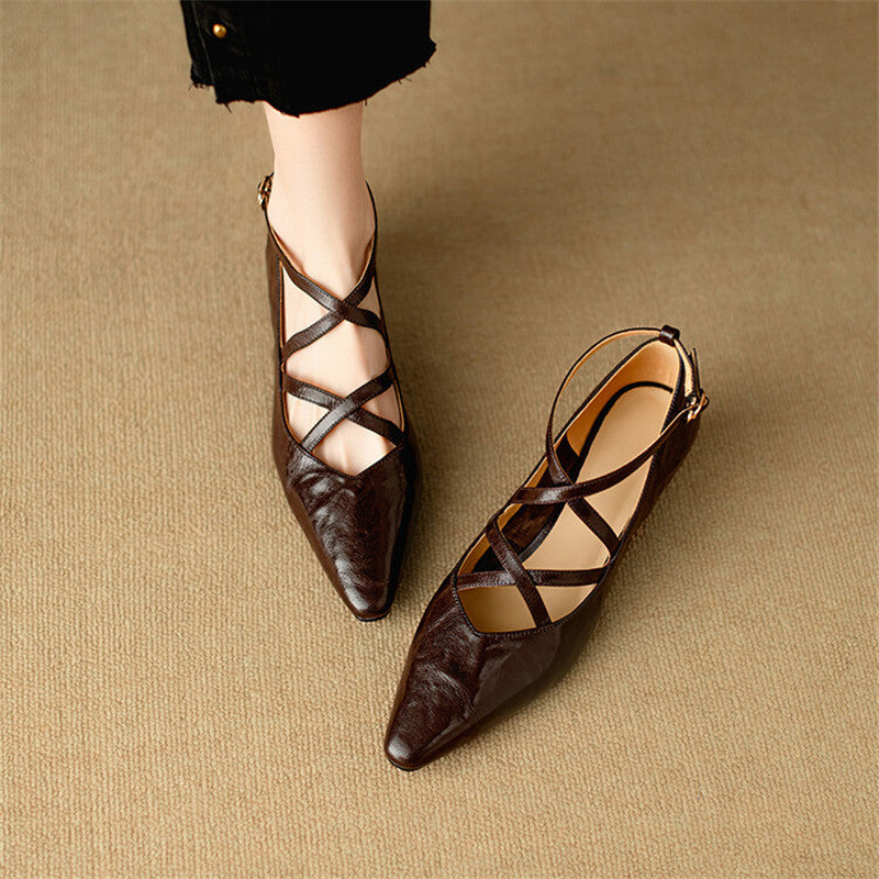 Paola Genuine Leather Heels