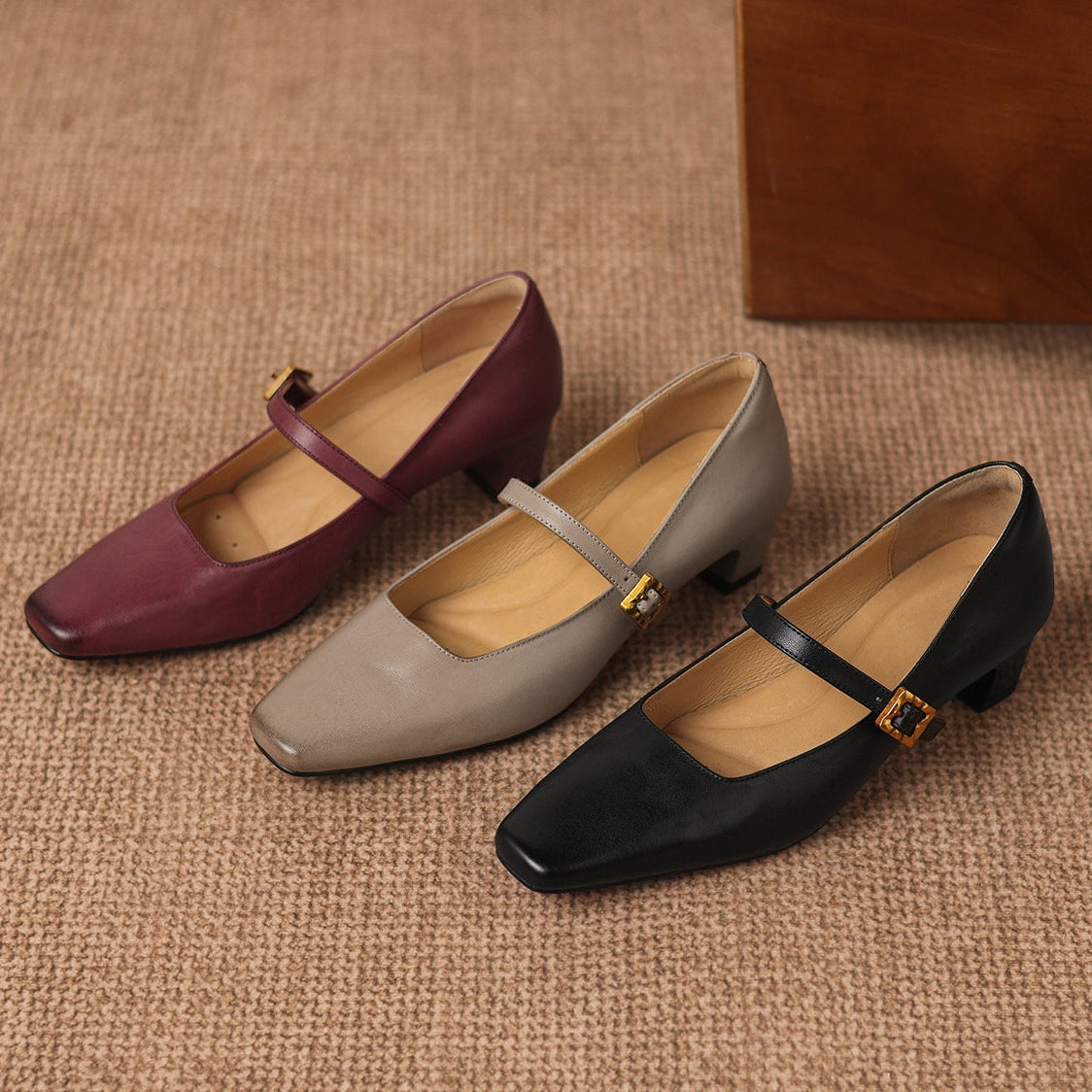Elif Genuine Leather Heels