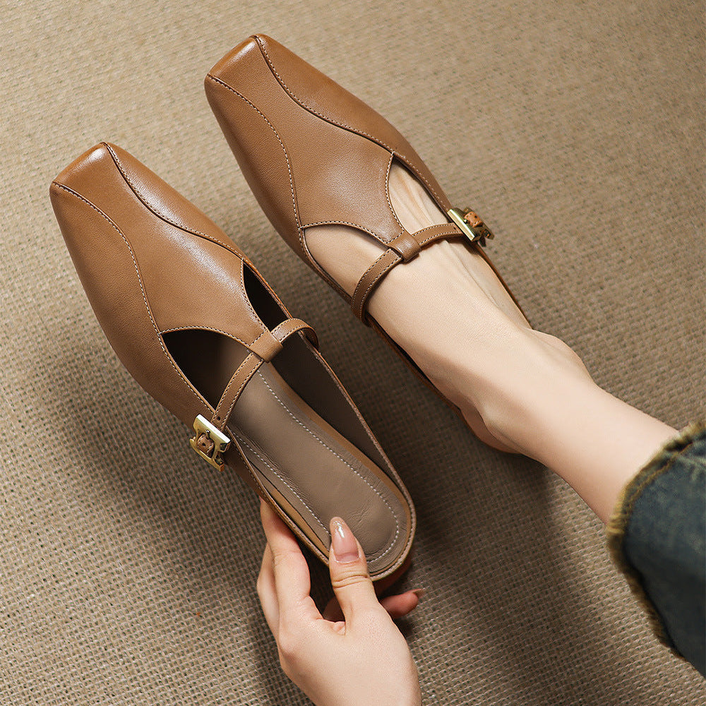 Keva Genuine Leather Mules