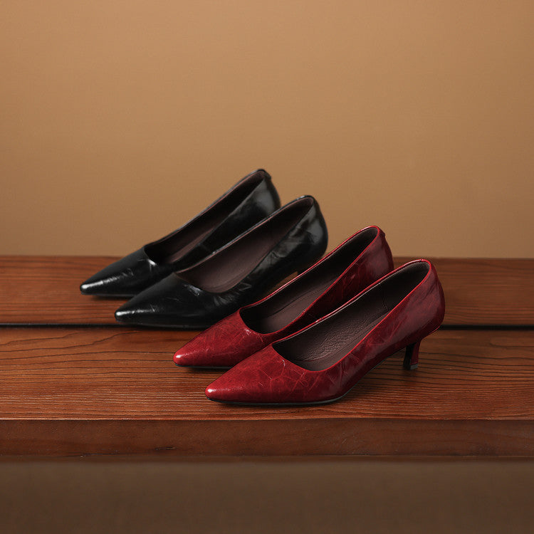 Emey Genuine Leather Heels