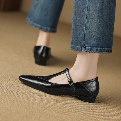 Geyla Genuine Leather Flats