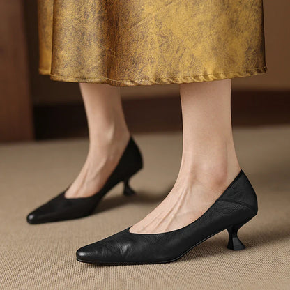 Zelia Genuine Leather Heels