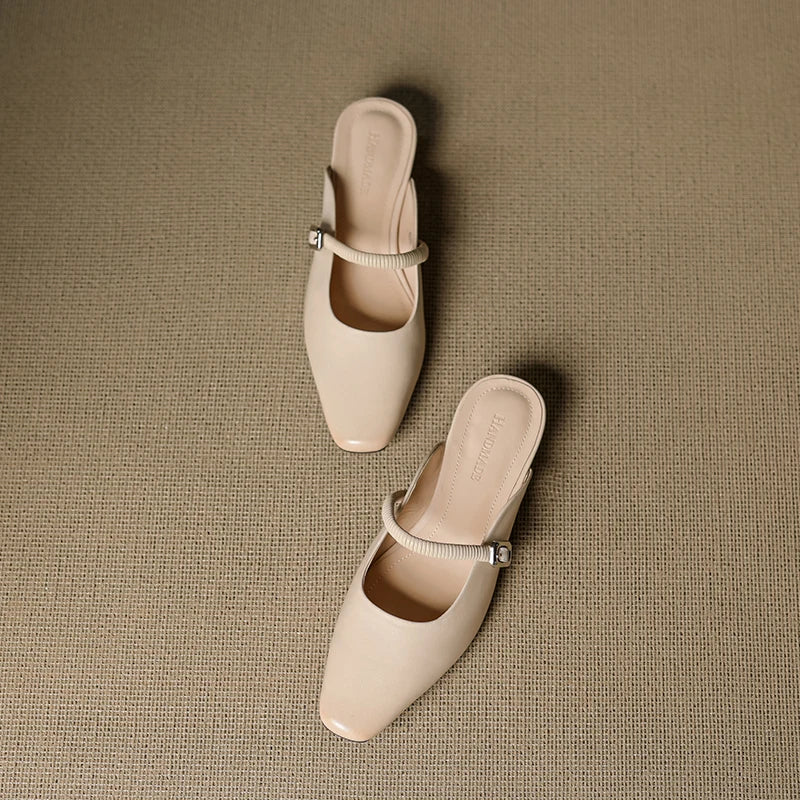 Belora Genuine Leather Mary Jane Mules