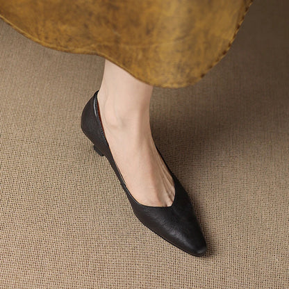 Zelia Genuine Leather Heels