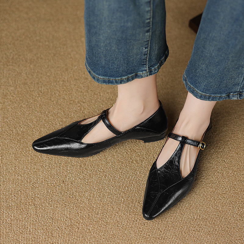 Geyla Genuine Leather Flats