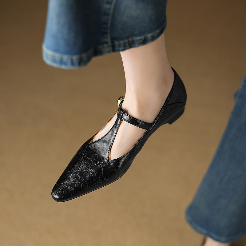 Geyla Genuine Leather Flats
