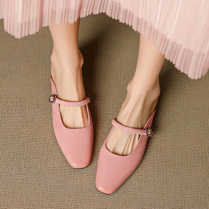 Belora Genuine Leather Mary Jane Mules