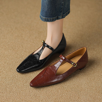 Geyla Genuine Leather Flats