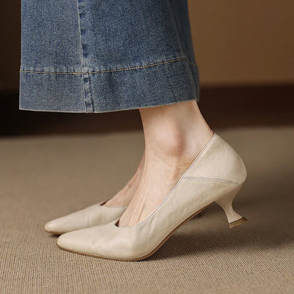 Zelia Genuine Leather Heels