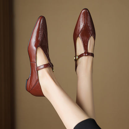 Geyla Genuine Leather Flats