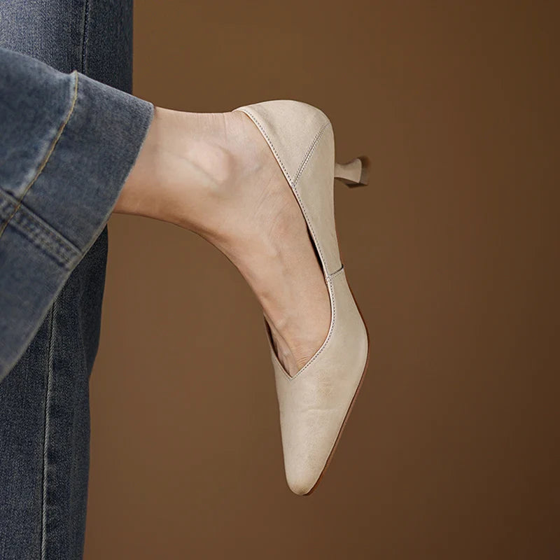 Zelia Genuine Leather Heels