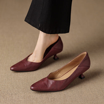 Zelia Genuine Leather Heels