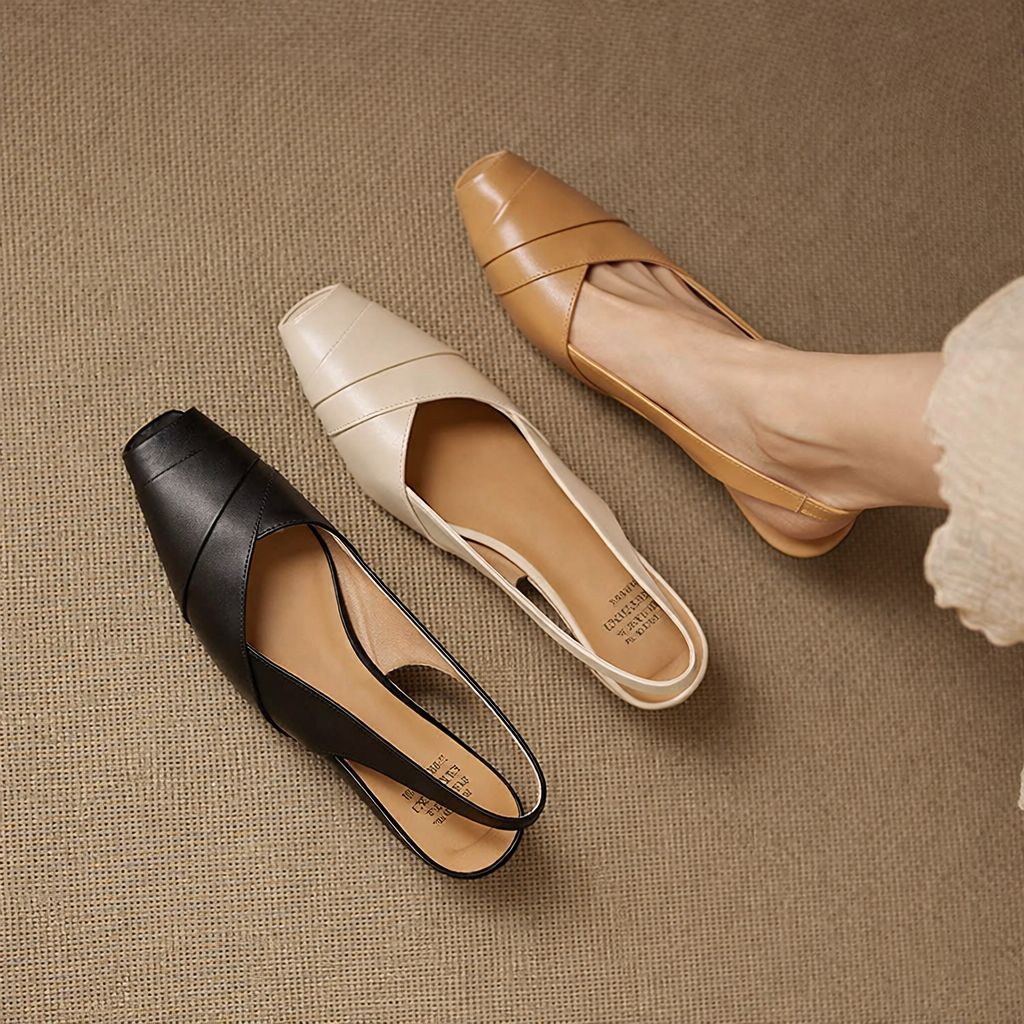 Kelly Genuine Leather Slingbacks