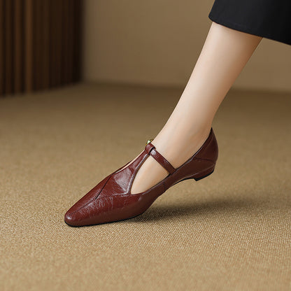 Geyla Genuine Leather Flats