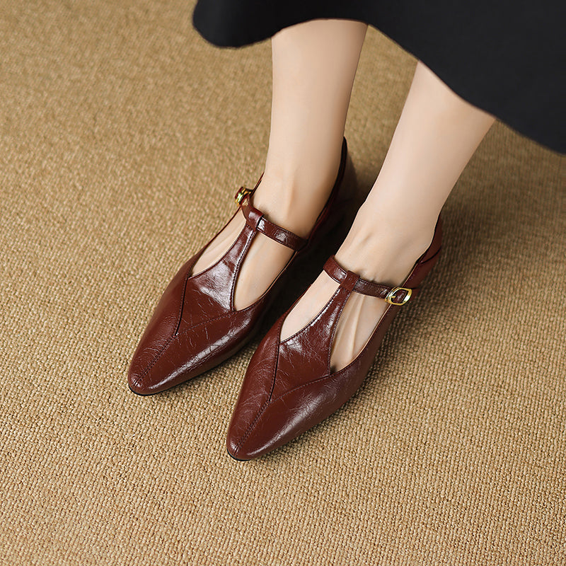 Geyla Genuine Leather Flats