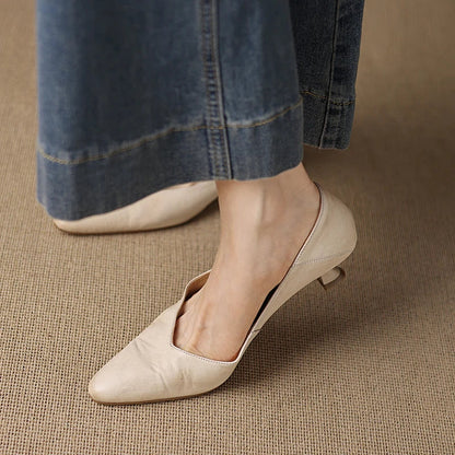 Zelia Genuine Leather Heels