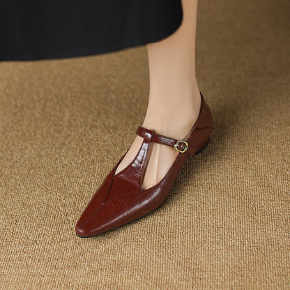 Geyla Genuine Leather Flats