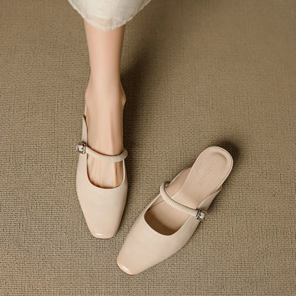 Belora Genuine Leather Mary Jane Mules