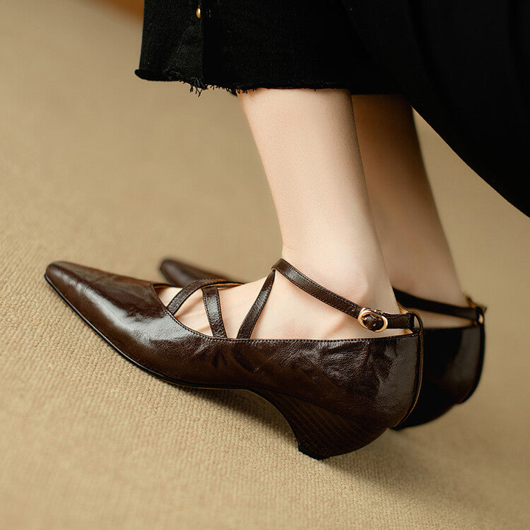 Paola Genuine Leather Heels