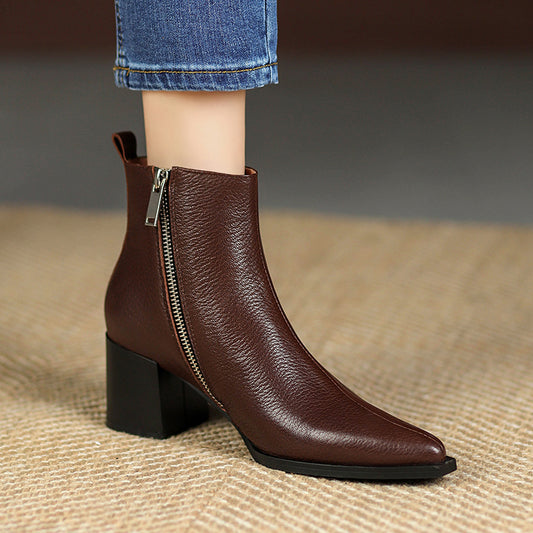 Zeila Genuine Leather Ankle Boots