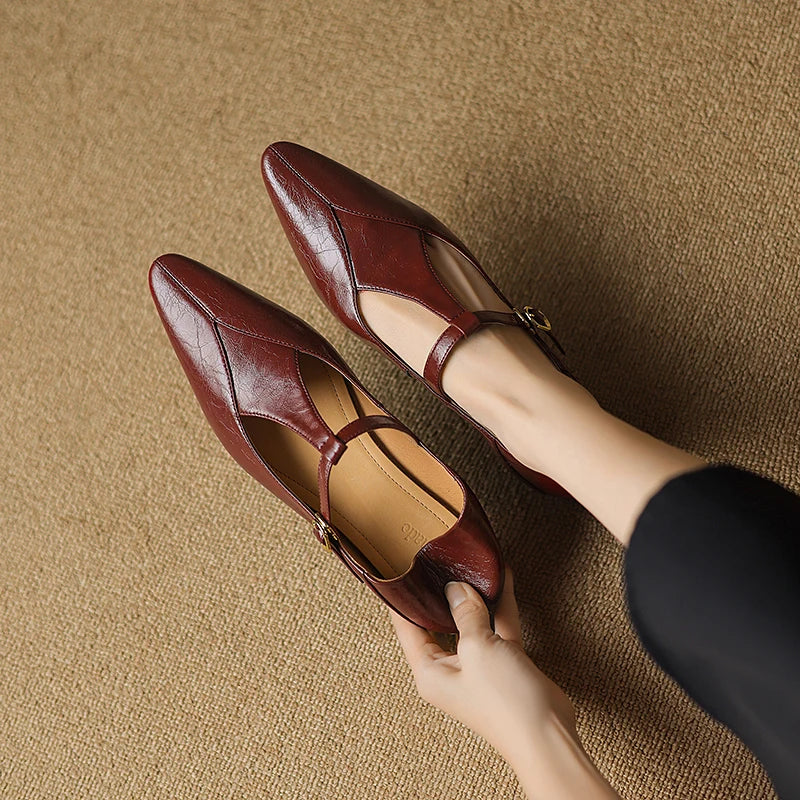 Geyla Genuine Leather Flats