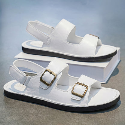 Eron Dual-Strap Genuine Leather Sandals