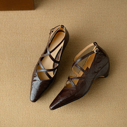 Paola Genuine Leather Heels