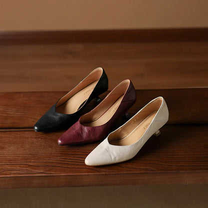 Zelia Genuine Leather Heels
