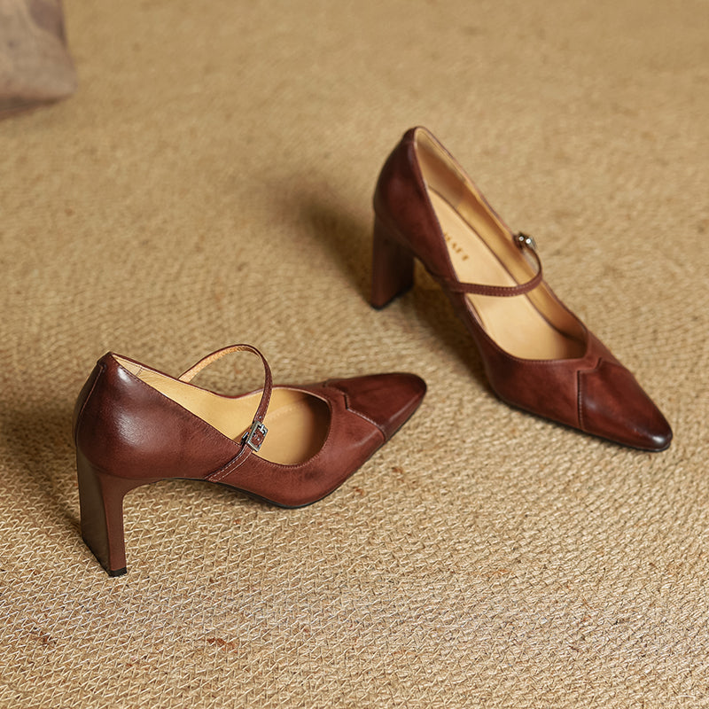 Emily Genuine Leather Heels