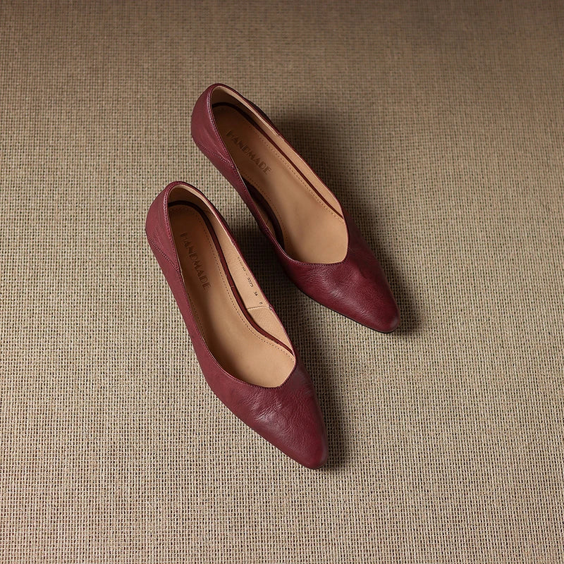 Zelia Genuine Leather Heels