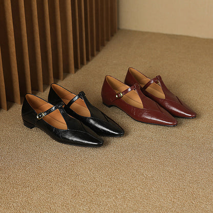 Geyla Genuine Leather Flats