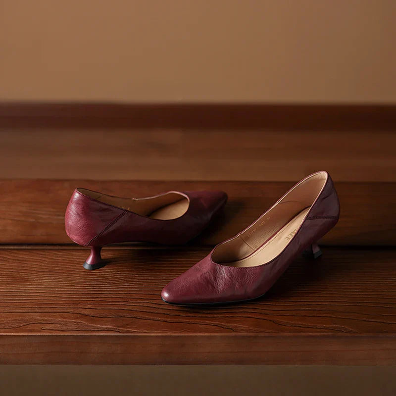 Zelia Genuine Leather Heels