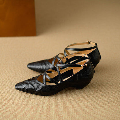 Paola Genuine Leather Heels