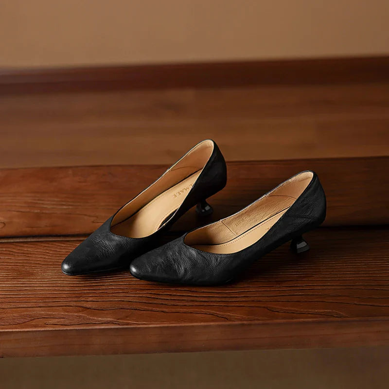 Zelia Genuine Leather Heels