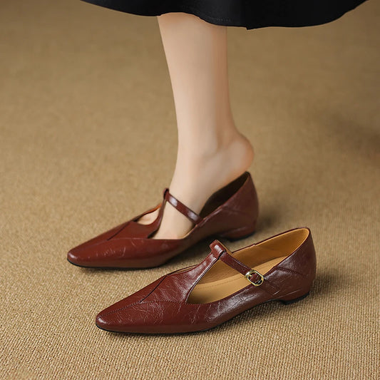 Geyla Genuine Leather Flats