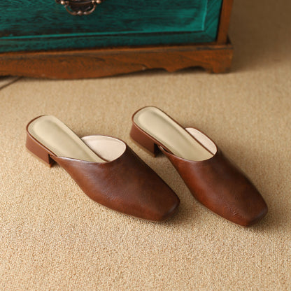 Lera Genuine Leather Mule Pumps