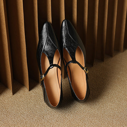 Geyla Genuine Leather Flats