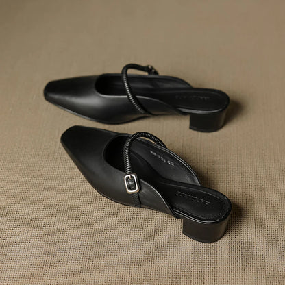 Belora Genuine Leather Mary Jane Mules