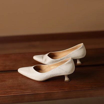 Zelia Genuine Leather Heels