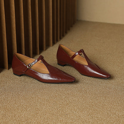 Geyla Genuine Leather Flats