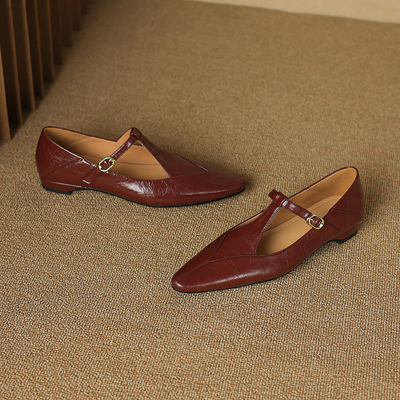 Geyla Genuine Leather Flats
