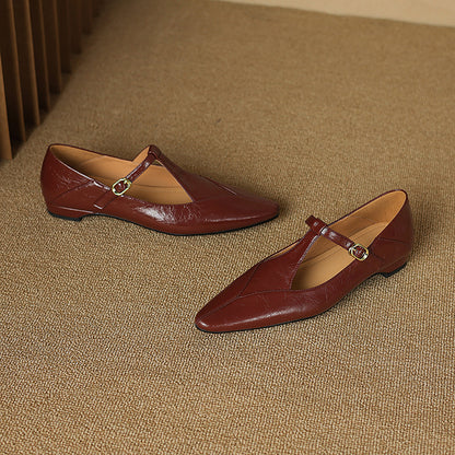 Geyla Genuine Leather Flats