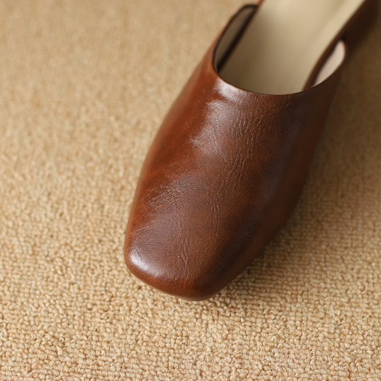 Lera Genuine Leather Mule Pumps