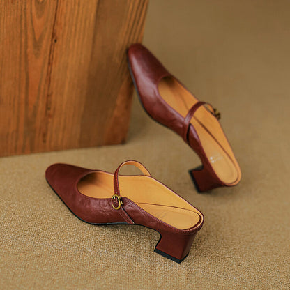 Zaya Genuine Leather Mules