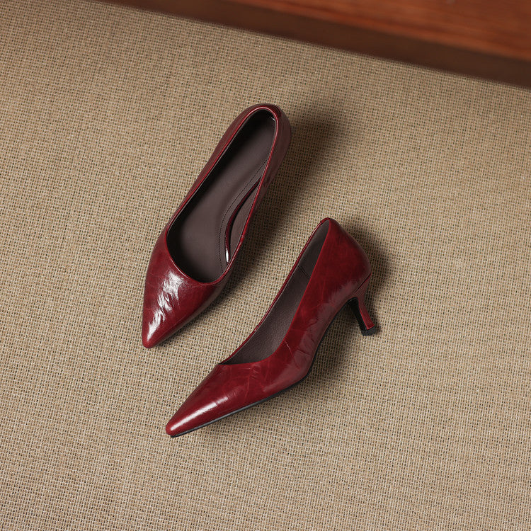 Emey Genuine Leather Heels