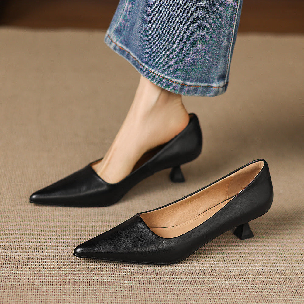 Bria Genuine Leather Heels