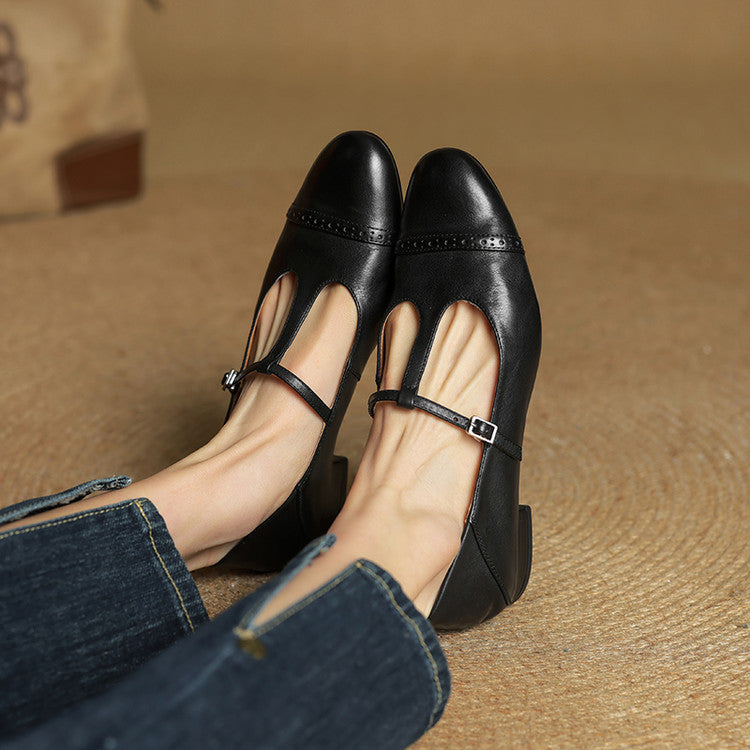 Bia Genuine Leather Flats