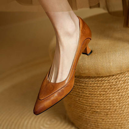 Belle Genuine Leather Heels